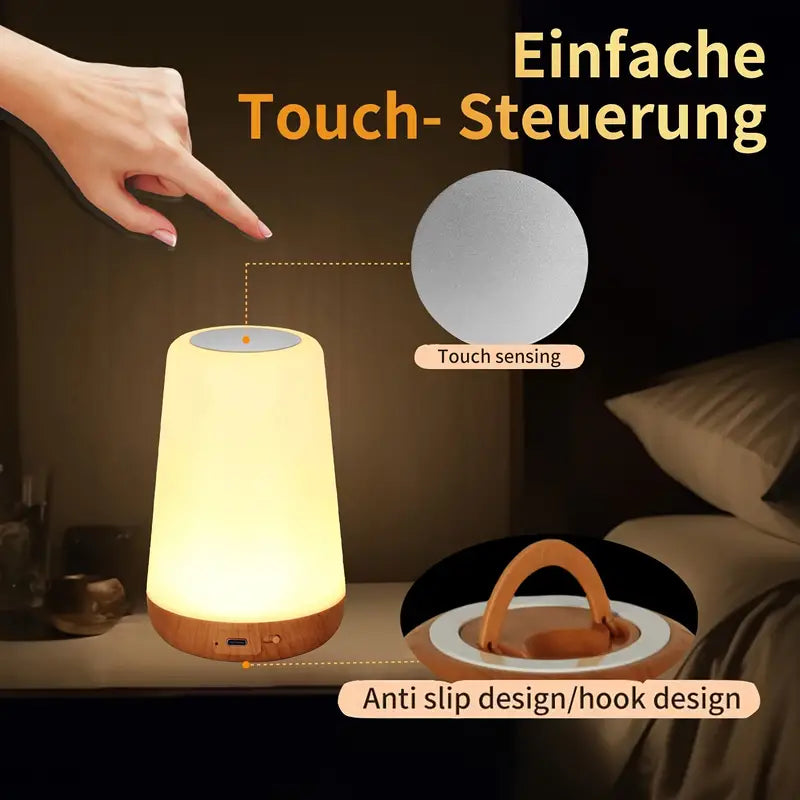 Touch-Controlled Portable Night Light with 13 RGB Colors